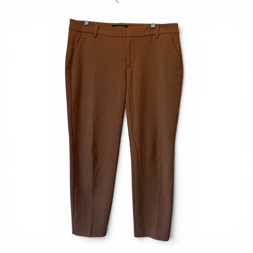 Liverpool Los Angeles Kelsey Knit Trousers Brown Straight Leg Pants Womens 12/31 - Picture 2 of 13